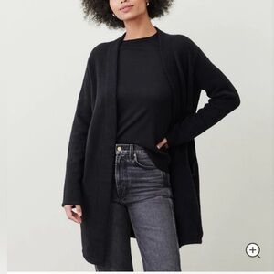 Jenni Kayne Sweater Coat Black open front cardigan small